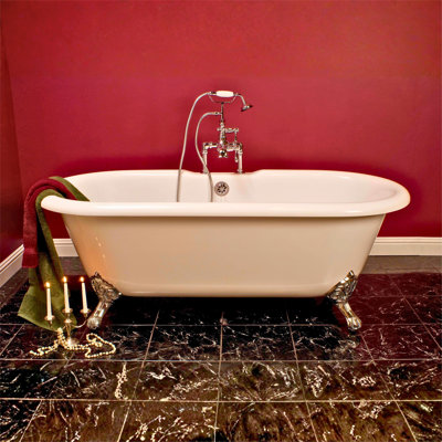 Baignoire de trempage sur pattes en acrylique à double extrémité sans trous 66 po The Arcadia Strom Living