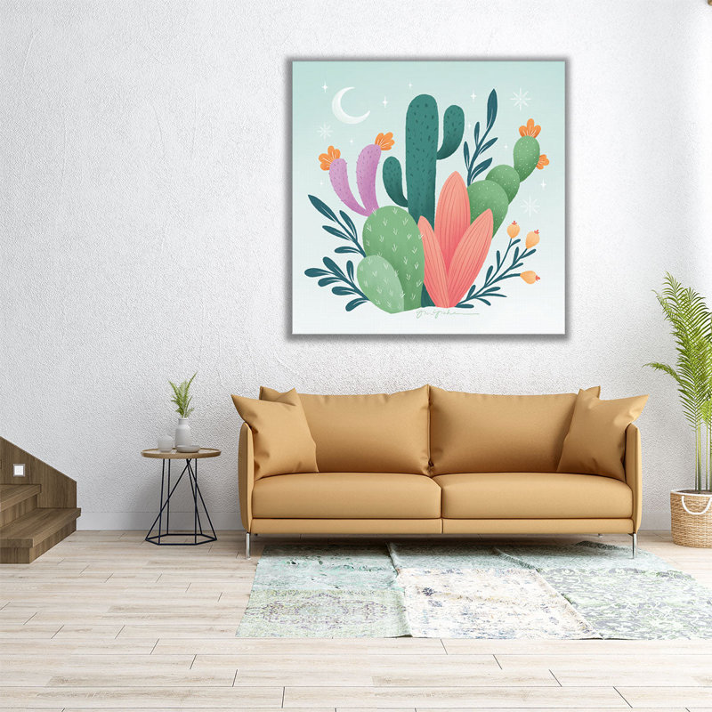 «Cactus Garden II», reproduction d'art sur toile, H 12 po x l 12 po
