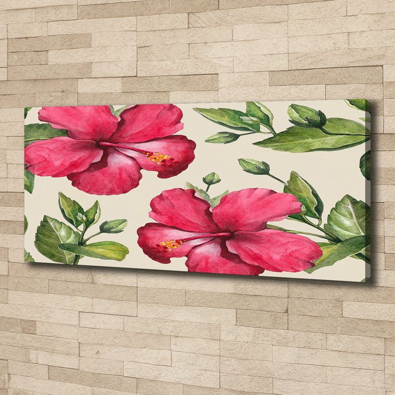 Pink Hibiscus - Wrapped Canvas Print, 50cm H x 125cm W, Canvas
