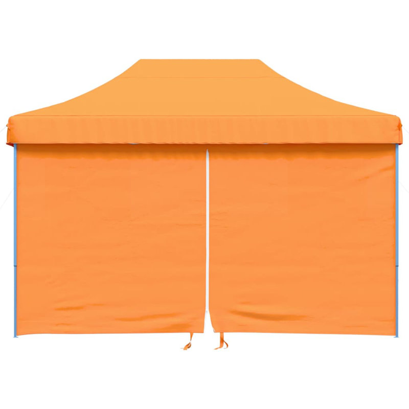 Vidaxl Foldable Party Tent Pop-Up With 4 Sidewalls, 315cm H x 410cm W x 279cm D, Orange, Blue