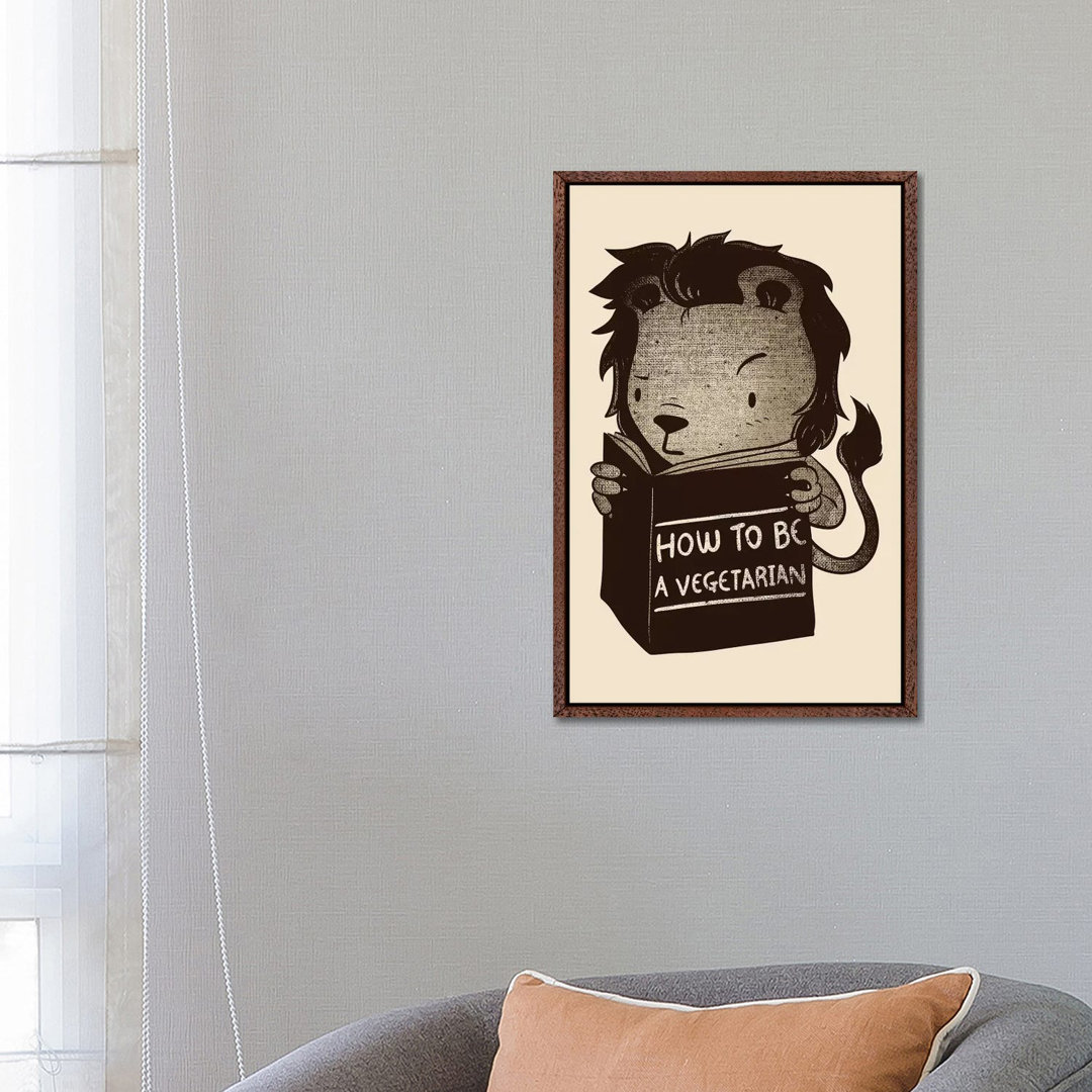 Lion How To Be Vegetarian von Tobias Fonseca - Gallery-Wrapped Canvas Giclée on Canvas