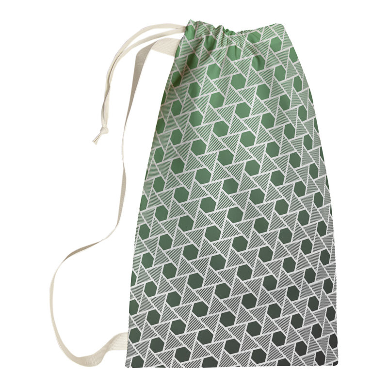 Sac à linge Mcguigan Hexagons and Triangles, Petit (H 29 po x l 18 po x P 1,5 po), Noir / Vert