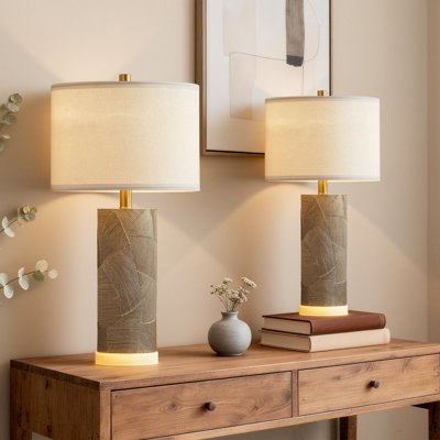 23.25" Distressed Gray Table Lamp LED Integrated