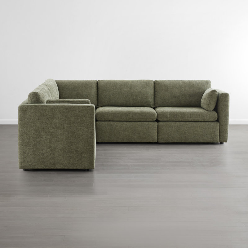 Canapé modulaire rembourré 5 pièces Winfree, Vert