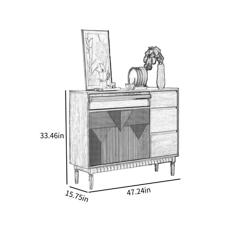 Vitrine de rangement pour la maison, H 33,46 po x l 47,24 po x P 15,75 po