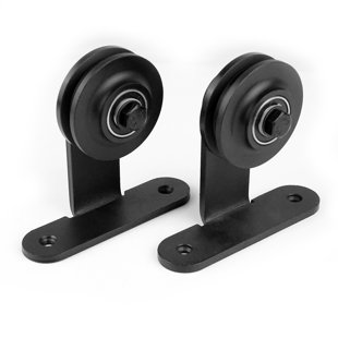 Black Steel Barn Door Hardware Kit Standard Single