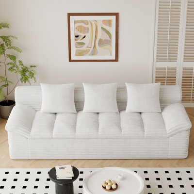 Modular Corduroy Loveseat Sofa, No Assembly Required