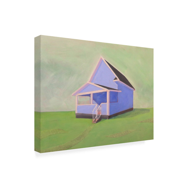 Art sur toile, Maison bleue, H 14 po x l 19 po