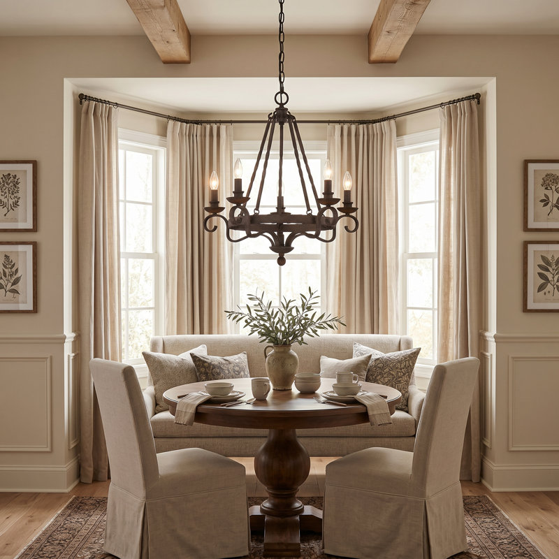 Noble 5-Light Rustic Black Chandelier