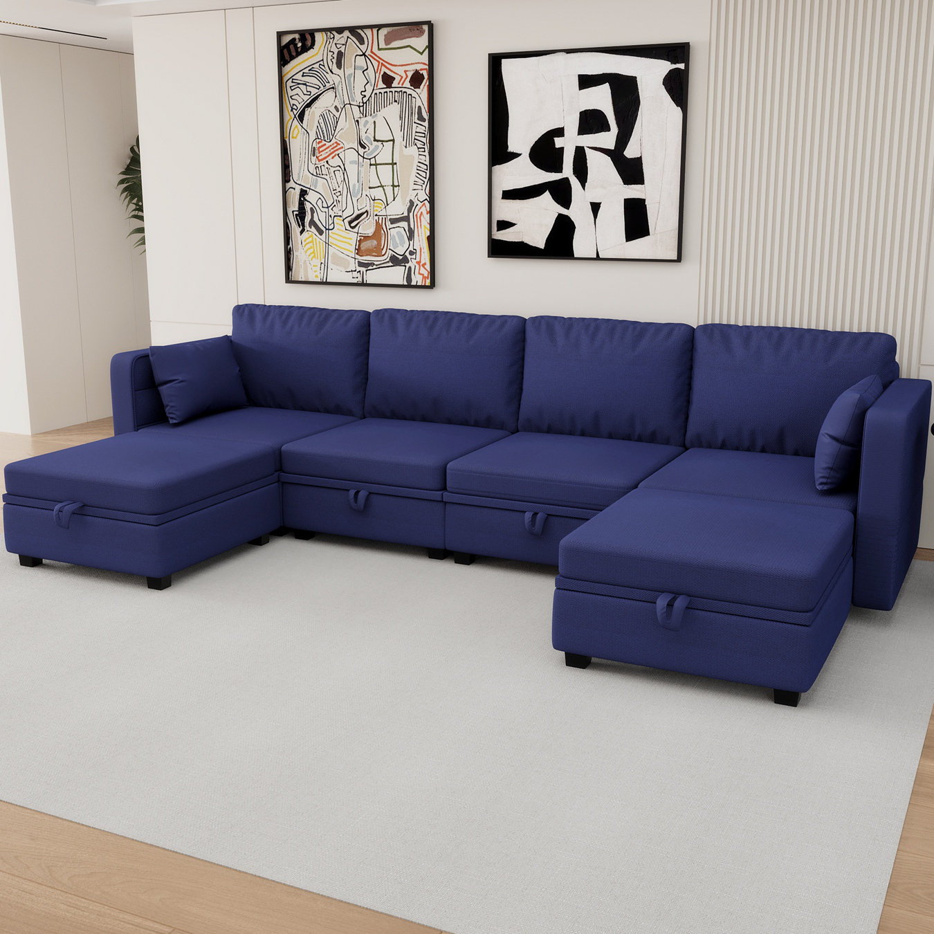 Latitude Run® Trusleymodern U Shaped Modular Sectional Sofa, Upholstered Sofa Sectional Sofa ...