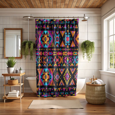 Rideau de douche standard 1 pièce Bold Aztec Designs