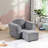 Kids Upholstered Couch With Ottoman, A Comfortable And Durable Seating Option For Little Ones To Relax And Play.