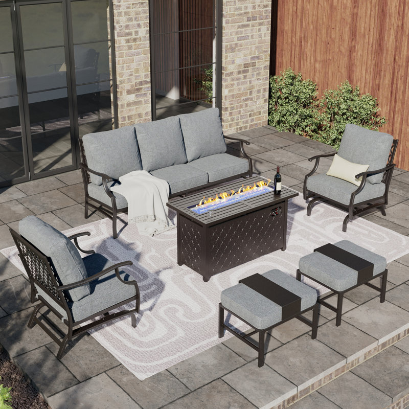 Asfand Patio Conversation Set, Gray, Yes