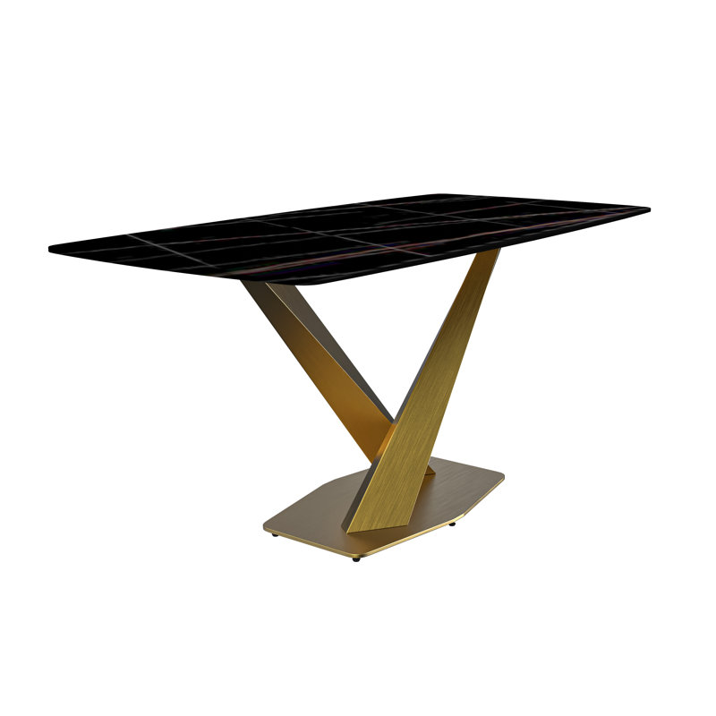 Kivah rectangulaire, Noir / or, H 29,5 po x L 55,11 po x l 31,5 po
