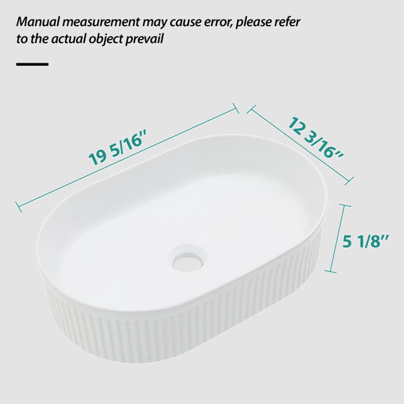 Go Peak Track 12.19'' Ceramic Oval Bathroom Sink