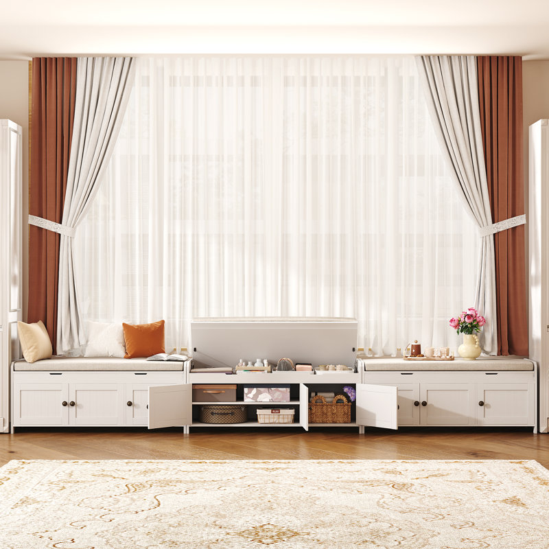  41.3" Shoe Bench with Lift Top Storage,10 Pair Linen Blend Upholstered Shoe Storage Bench, White