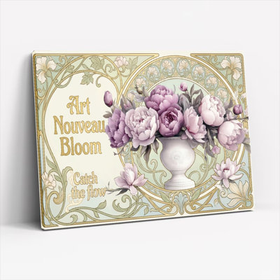 Art nouveau Bloom, ensemble de 1 reproduction d'art sur toile tendue sur toile
