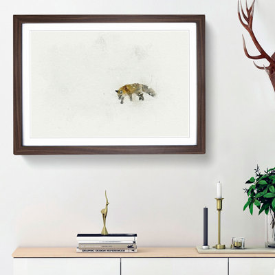 Red Fox Prowling in Wyoming in Abstract - Picture Frame Graphic Art Print