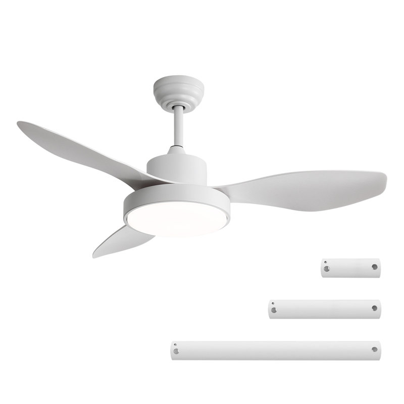 Ventilateur de plafond blanc élégant de 47 pouces avec DEL à intensité variable de 22 W et télécommande