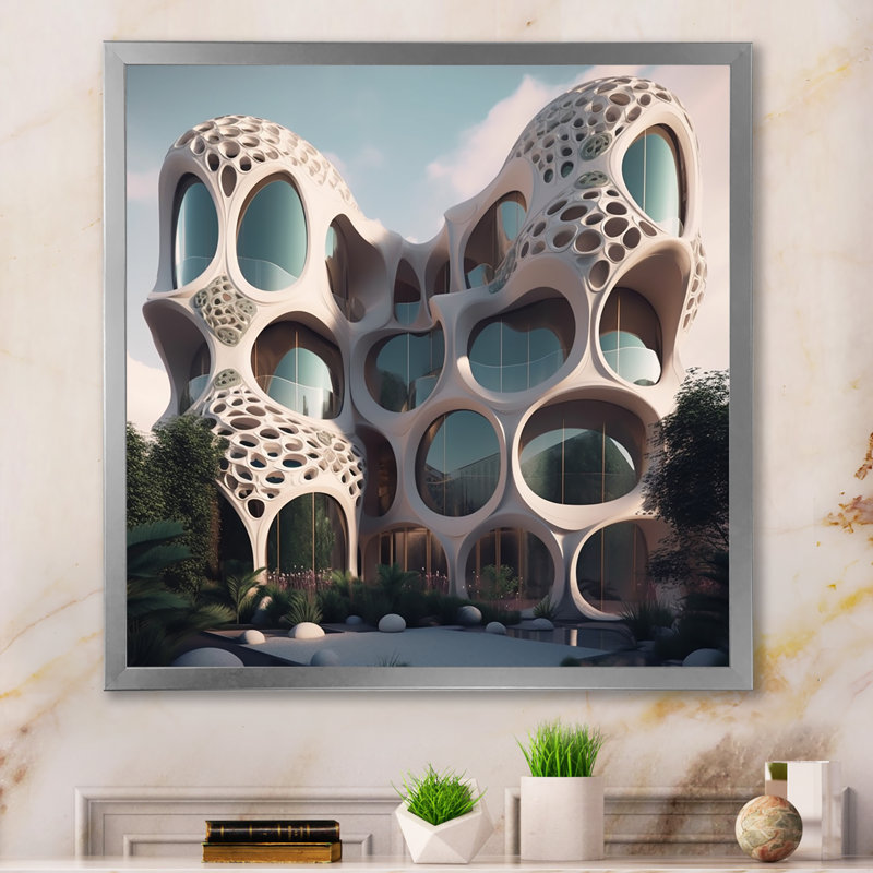 Architectural Flow I On Canvas Print, Silver Single Picture Framed, 16" H x 16" W x 1" D