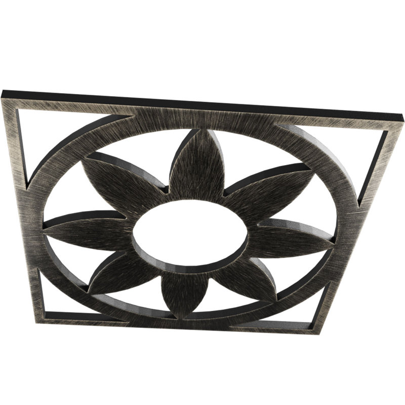 Blume Architectural Grade PVC Pierced Ceiling Medallion, 38" H x 38" W x 1" D, Antiqued Warm Silver