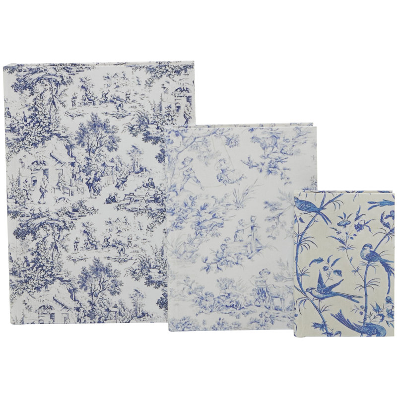 3 - Piece Book Box, Blue