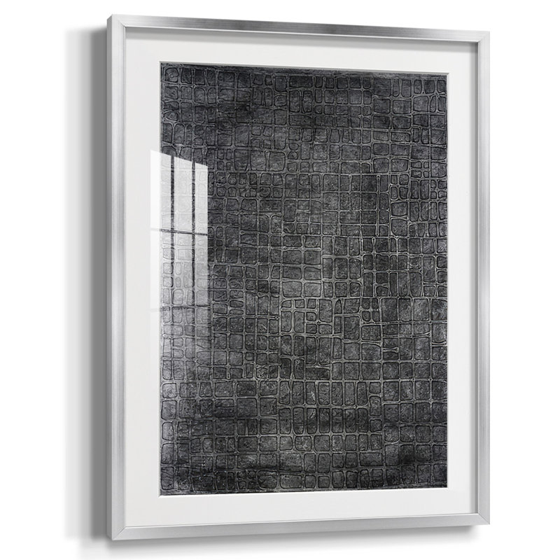 Lattice Lustre I - impression d'un cadre photo, Blanc, Papier avec cadre argenté, H 20 po x l 16 po