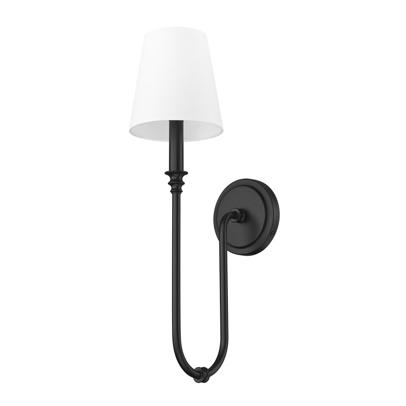 Jisele 21 inch Matte Black 1 Light Wall Sconce, Matte Black
