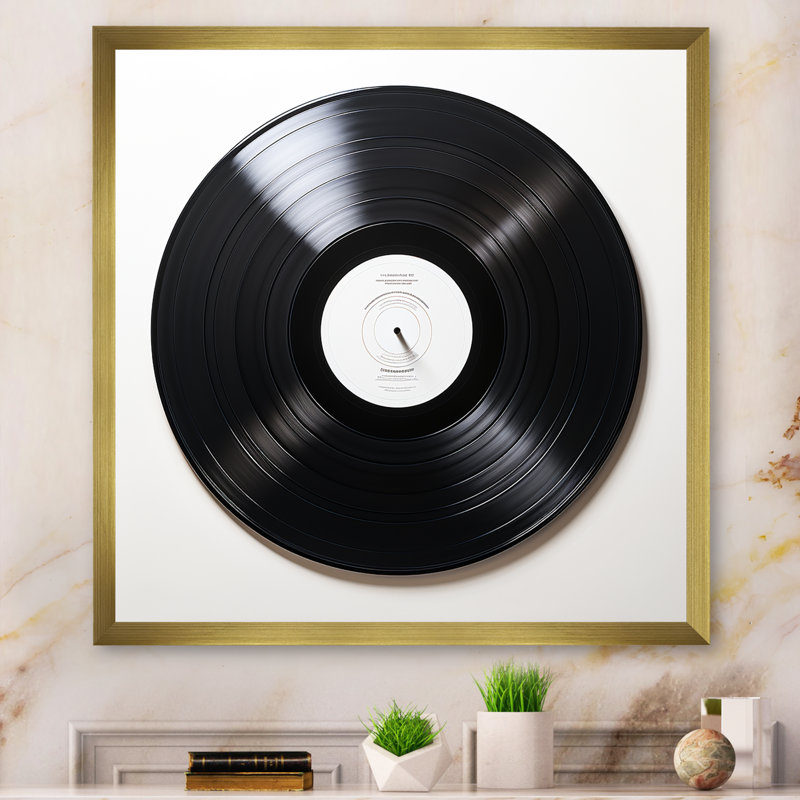 Disque vinyle, vinyle Serenade I - Vinyle, art mural, H 30 po x l 30 po x P 1 po, Cadre photo unique, Doré