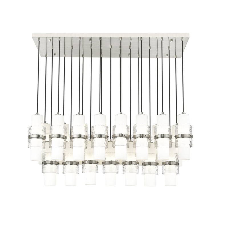 Lustre à 23 lumières Bryelle, Nickel brossé