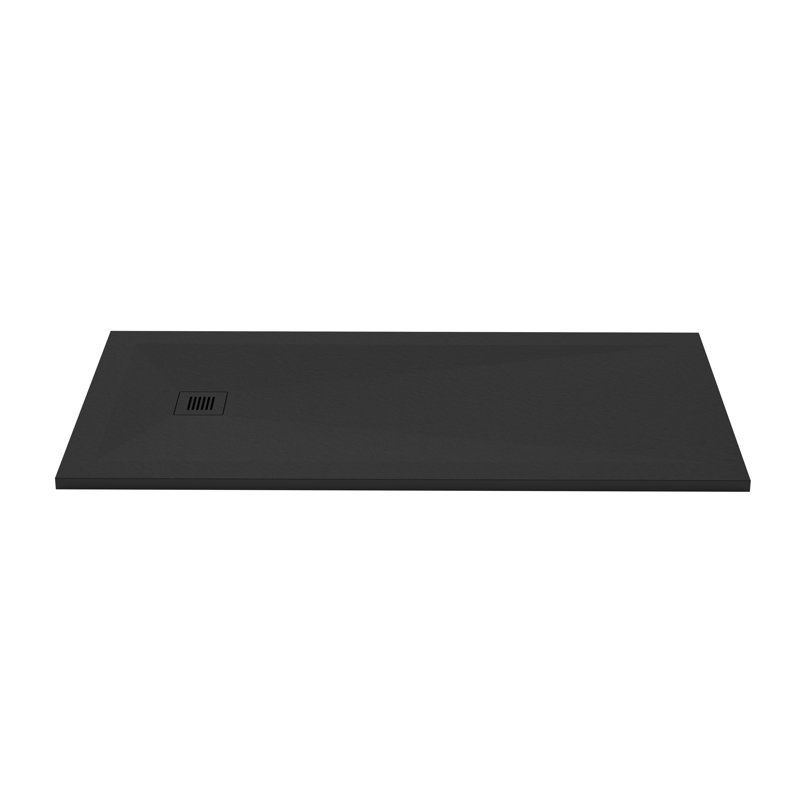 Feel 66" W x 32" D Shower Base, Slate Black 