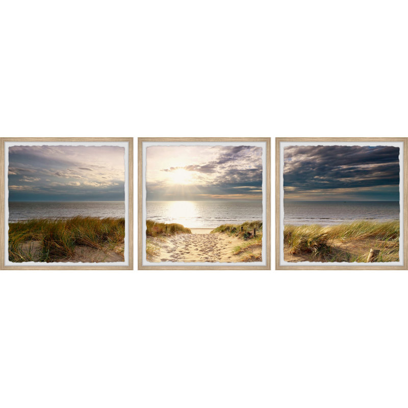 Relaxant océan triptyque, H 24 po x l 24 po x P 1,5 po