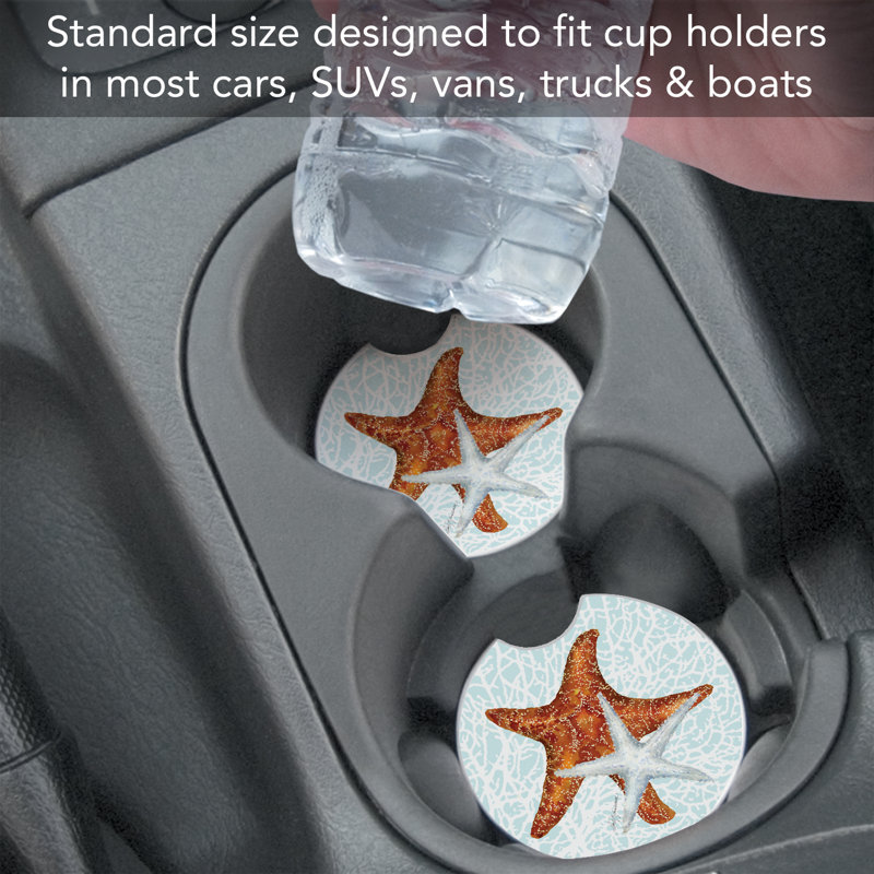 Ensemble de 2 sous-verres de voiture de mer Seas The Day Starfish