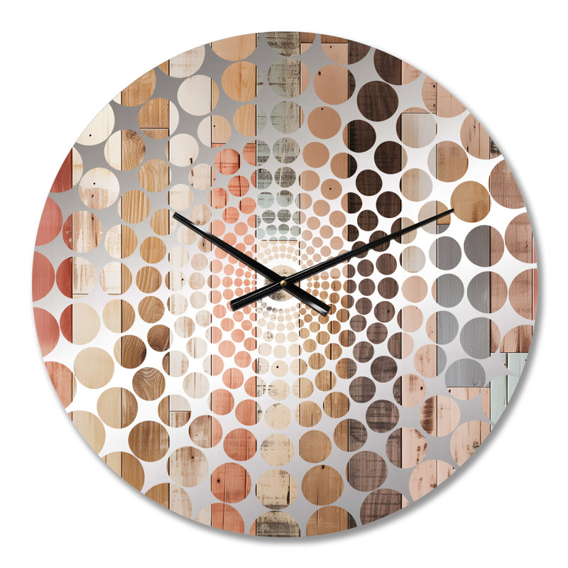 Horloge murale rayée Farmhouse Planks, Petit