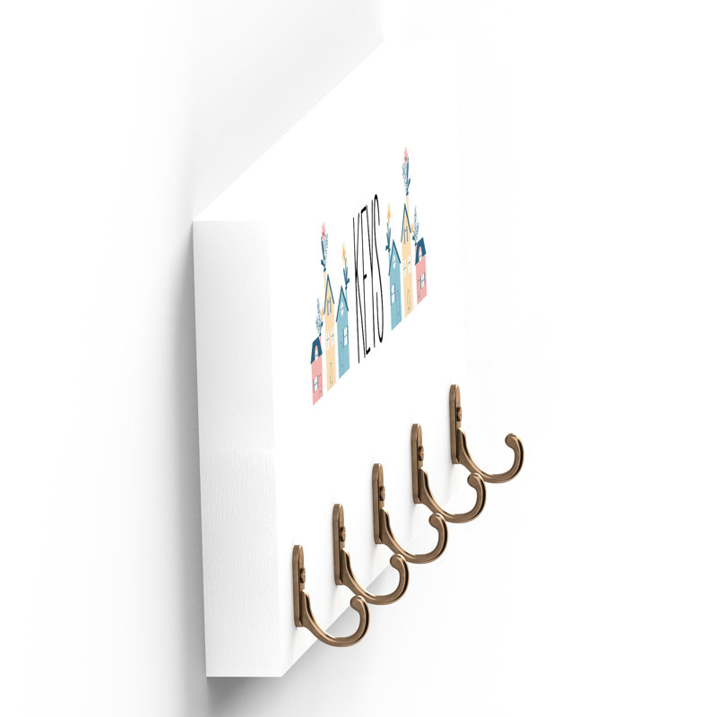 Hindman Wall 5 - Hook Wall Mounted Coat Rack