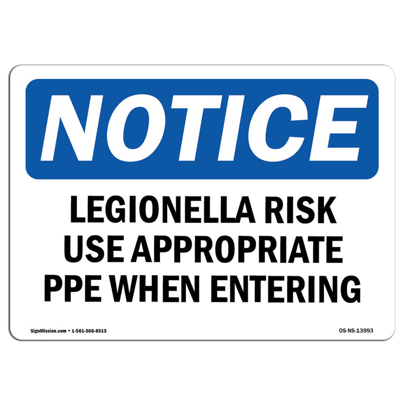 Legionella risque d'utiliser l'équipement de protection individuelle approprié lors de l'entrée