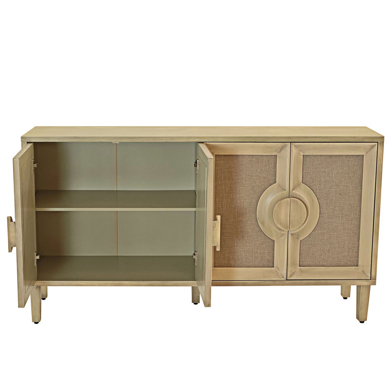 Armoire 59,84 "à 4 portes avec portes décorées en lin 59,84"