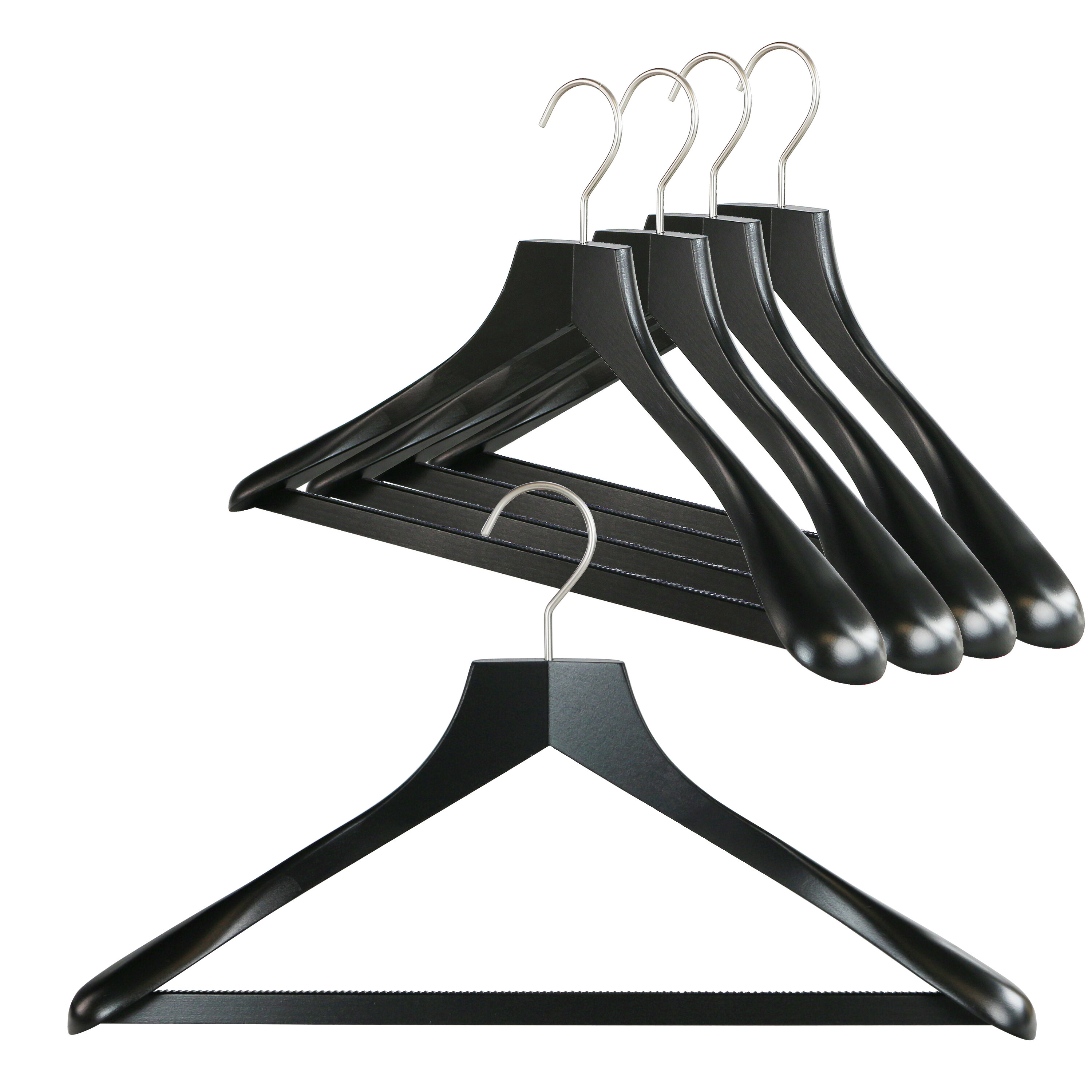 Mawa Bodyform Non-Slip Hanger with Clips, Black