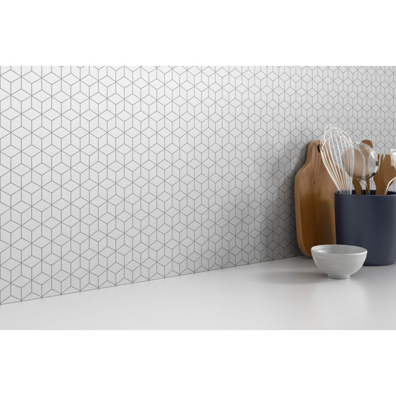 Concept Fawn 10 in. x 12 in. Semi-Gloss Glass Wall Tile (11.76 sq. ft./Case), White