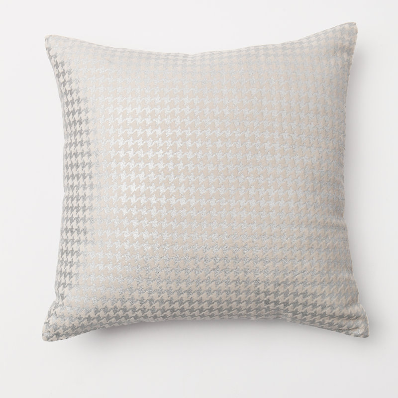  Housse de coussin Houndstooth, Argent