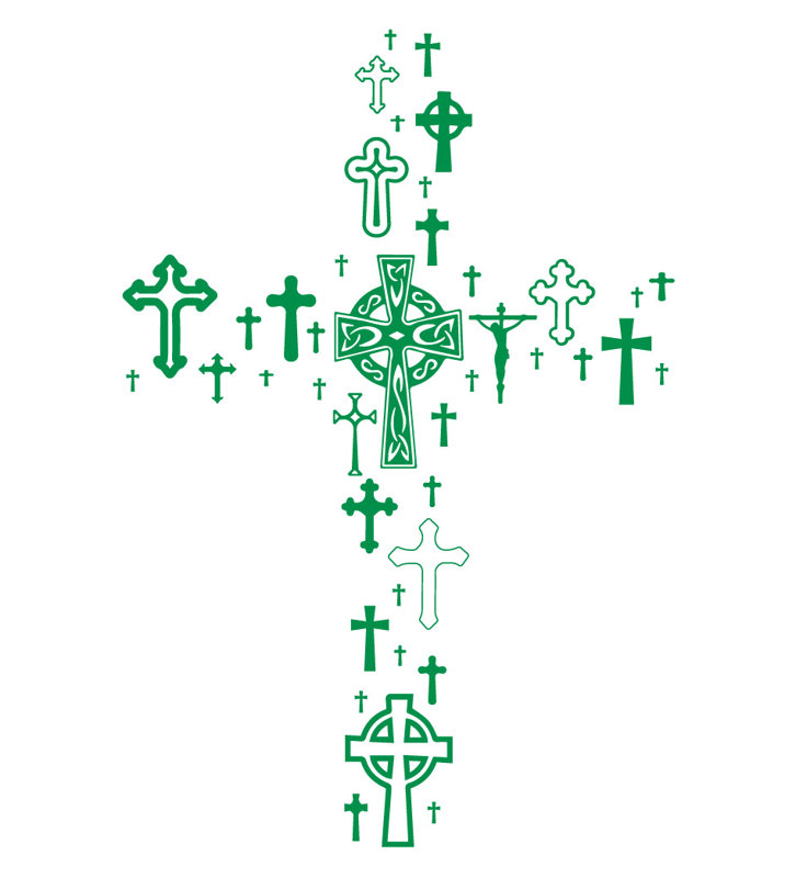 Décalcomanie murale cross collection, Vert clair, H 24 po x l 16 po x P 0,01 po