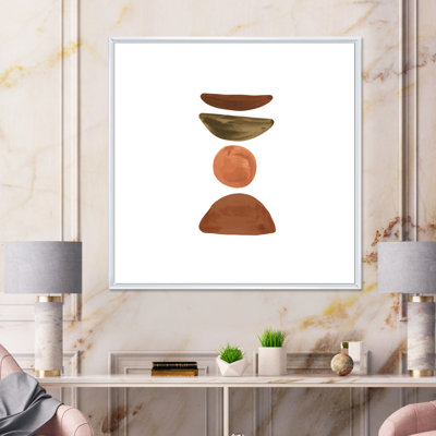 Minimal demi-lune et orange pleine lune - Impression sur toile