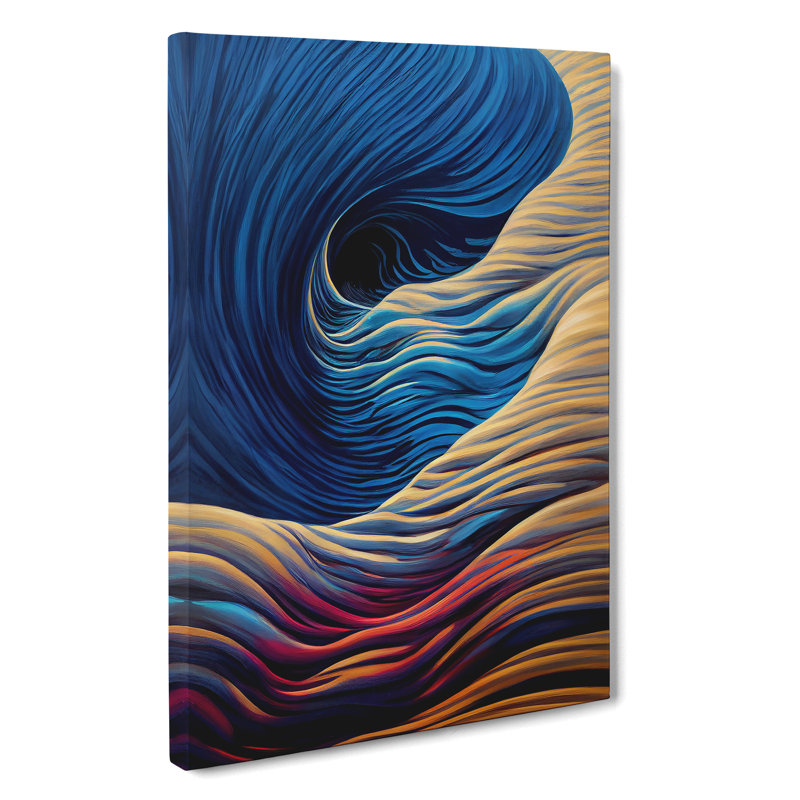 XC1022-1692X Contemporary Ocean Wave Art No.1 Abstract - Wrapped Canvas Print, 76cm H x 50cm W x 3cm D