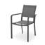Chaise de salle à manger d'extérieur moderne en aluminium avec siège en filet, ensemble de 2
