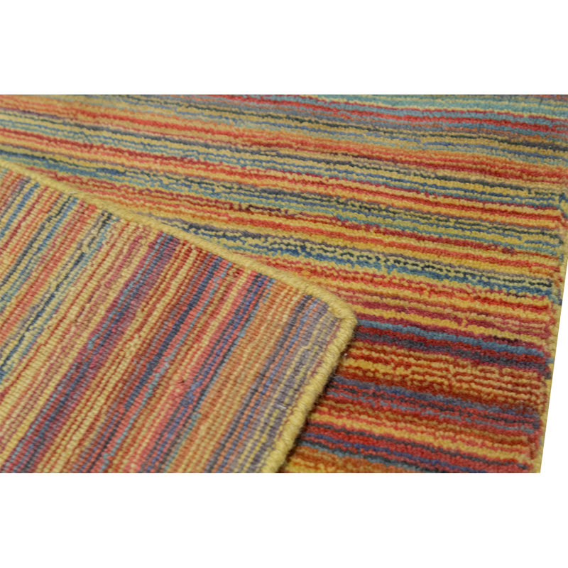 Wool Striped Area Rug, Runner 2'6" x 8'