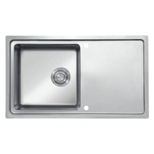 Ukinox 510mm W Double Bowl Stainless Steel Drop-In Kitchen Sink with 2 Faucet Holes