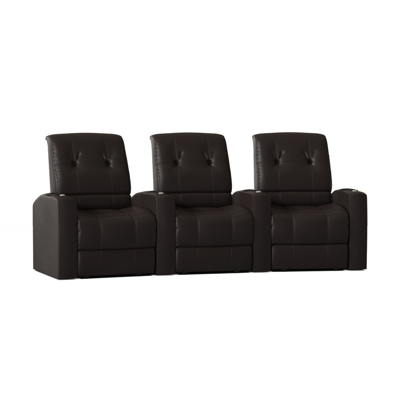 Sièges de rangée de cinéma (rangée de 3), Brun ultra foncé, Électrique