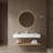 48" Bathroom Vanity With Vessel Sink, Wall-Mounted Floating White Rectangular Engineered Stone Basin Without Faucet, Striped Shelves Layer