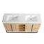 Meuble-lavabo autoportant avec double lavabo, porte à fermeture douce et support de rangement ouvert-1621157218