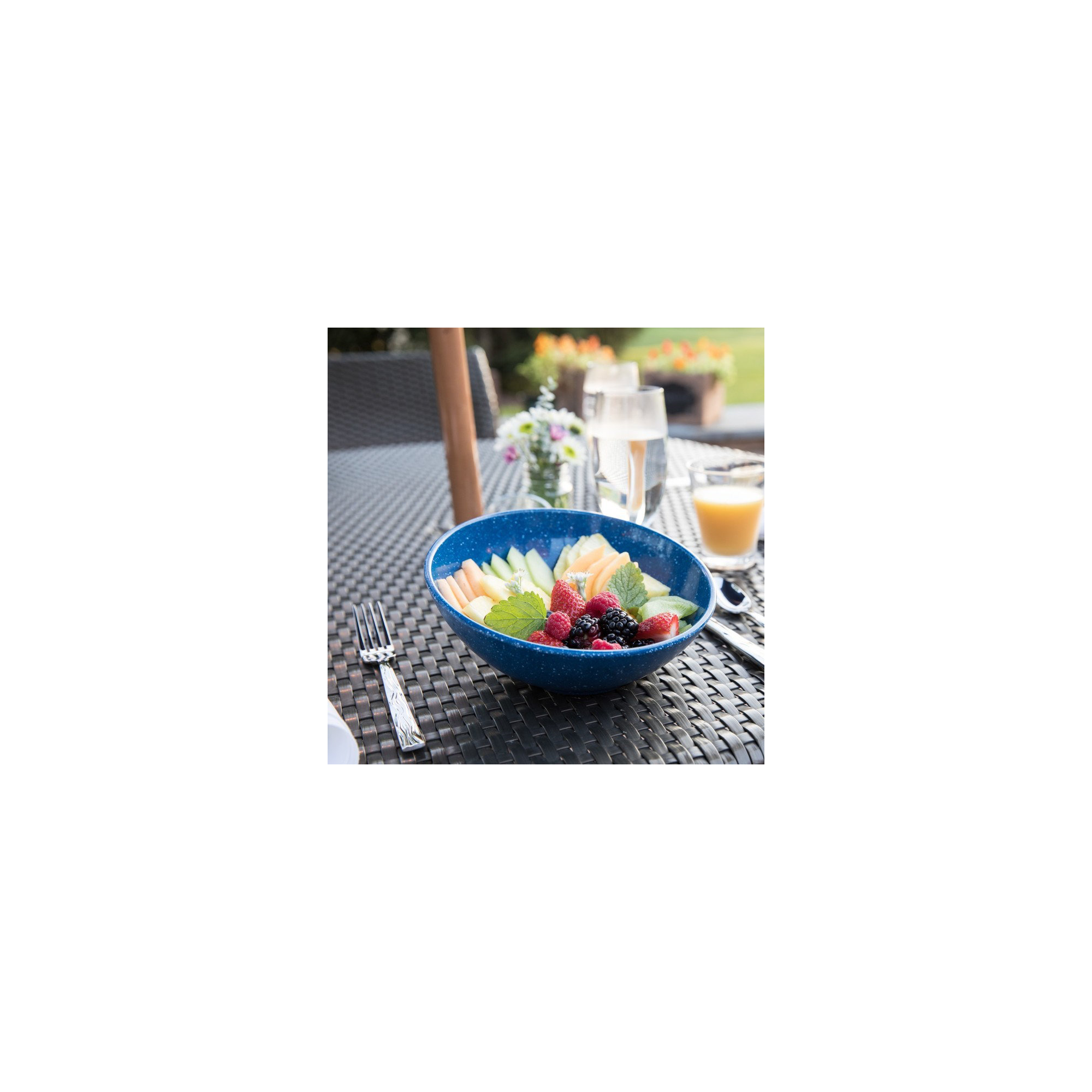 Fortessa Maskell Tilt Melamine Serving Bowl, Blue